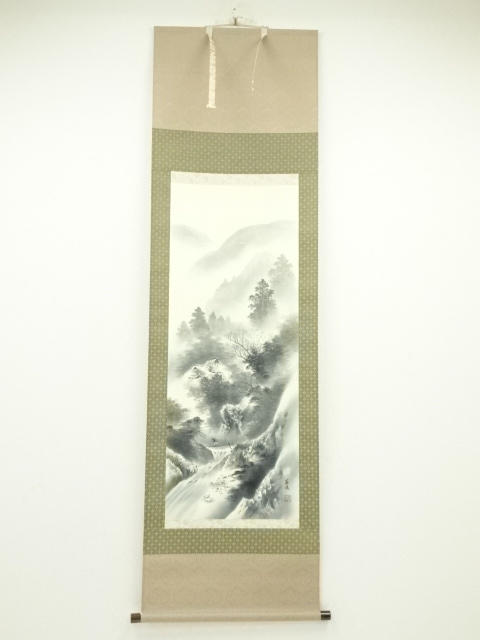 JAPANESE HANGING SCROLL / HAND PAINTED / LANDSCAPE 